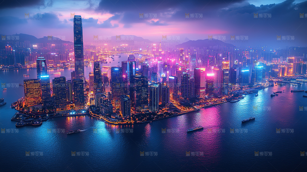 万家灯火城市夜景经济发展