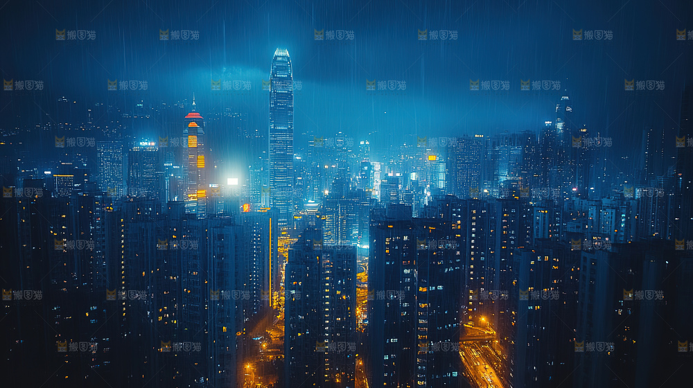万家灯火城市夜景经济发展
