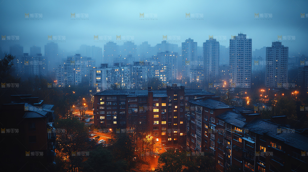 万家灯火城市夜景经济发展