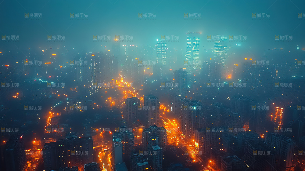 万家灯火城市夜景经济发展