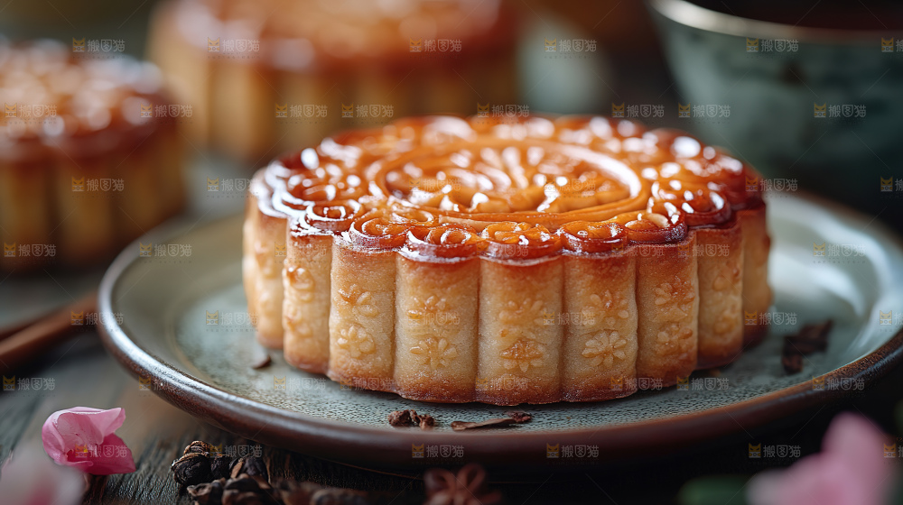 月饼糕点中秋赏月传统节日