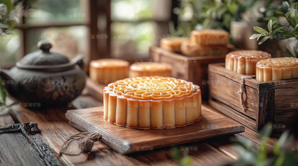 月饼糕点中秋赏月传统节日