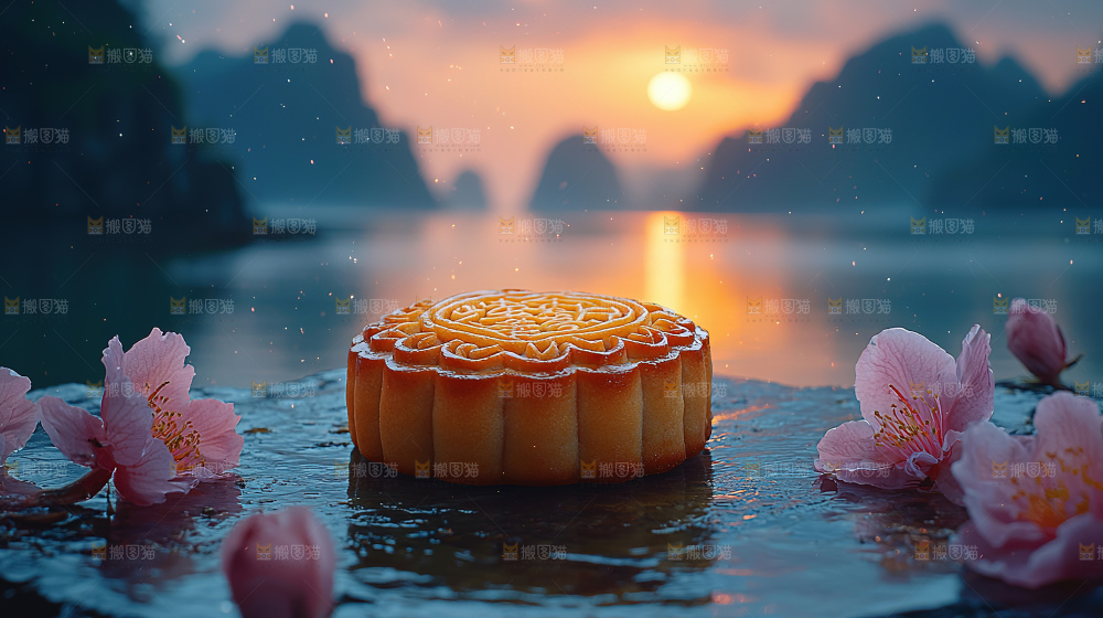 月饼糕点中秋赏月传统节日