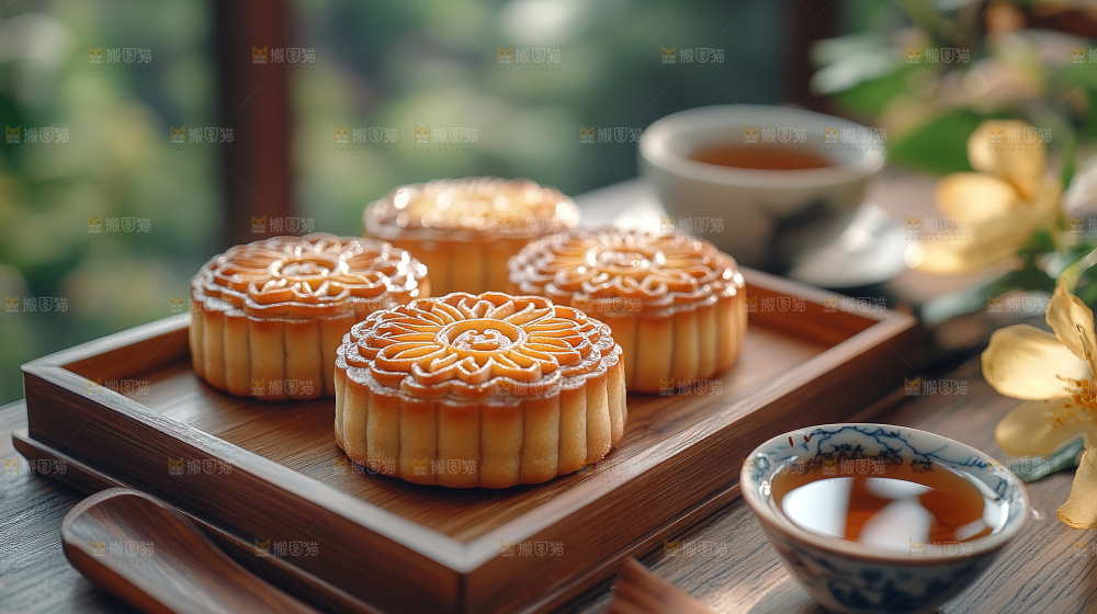 月饼糕点中秋赏月传统节日