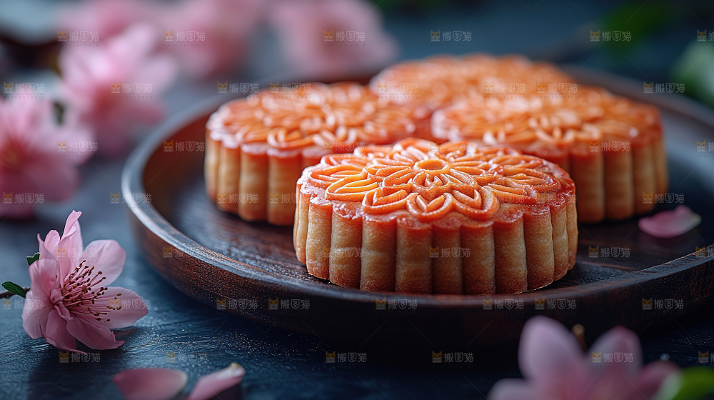 月饼糕点中秋赏月传统节日