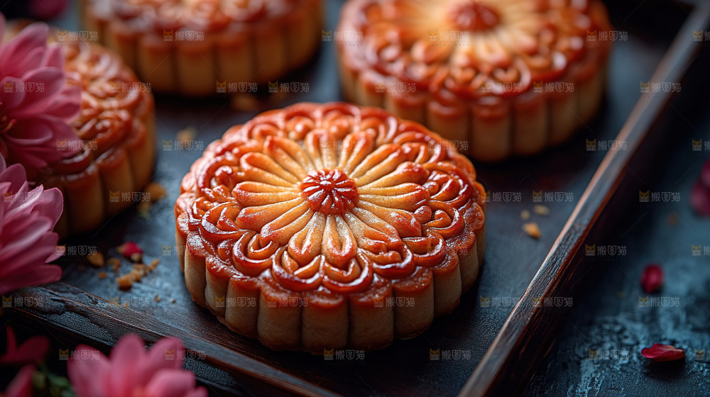 月饼糕点中秋赏月传统节日
