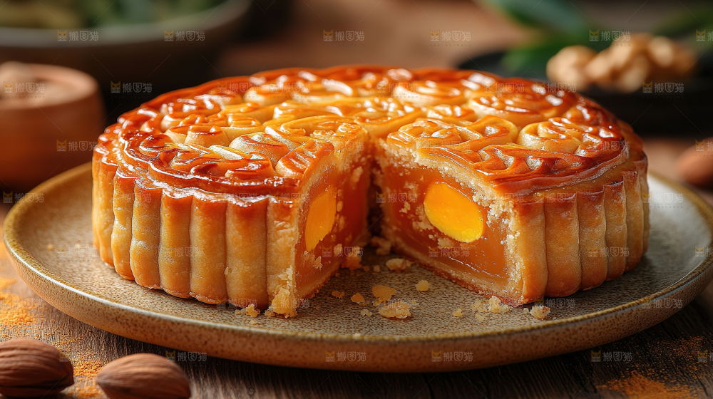 月饼糕点中秋赏月传统节日