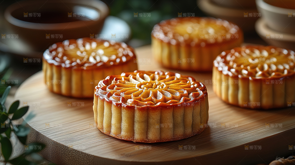 月饼糕点中秋赏月传统节日