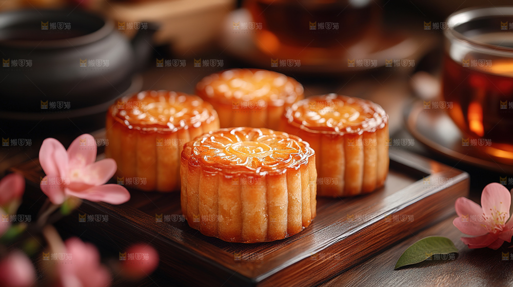 月饼糕点中秋赏月传统节日