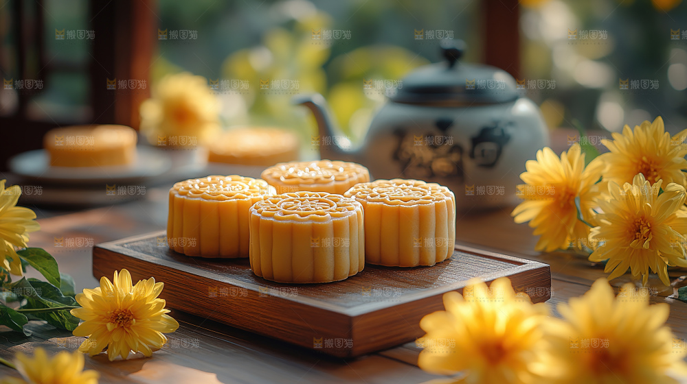 月饼糕点中秋赏月传统节日