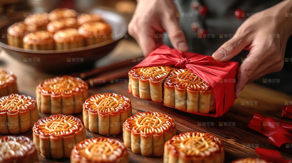 月饼糕点中秋赏月传统节日