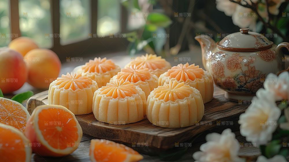 月饼糕点中秋赏月传统节日
