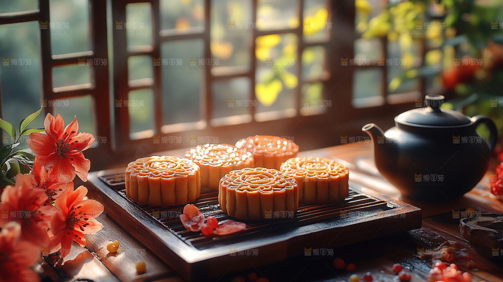 月饼糕点中秋赏月传统节日