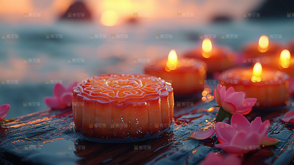 月饼糕点中秋赏月传统节日