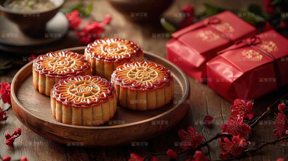 月饼糕点中秋赏月传统节日