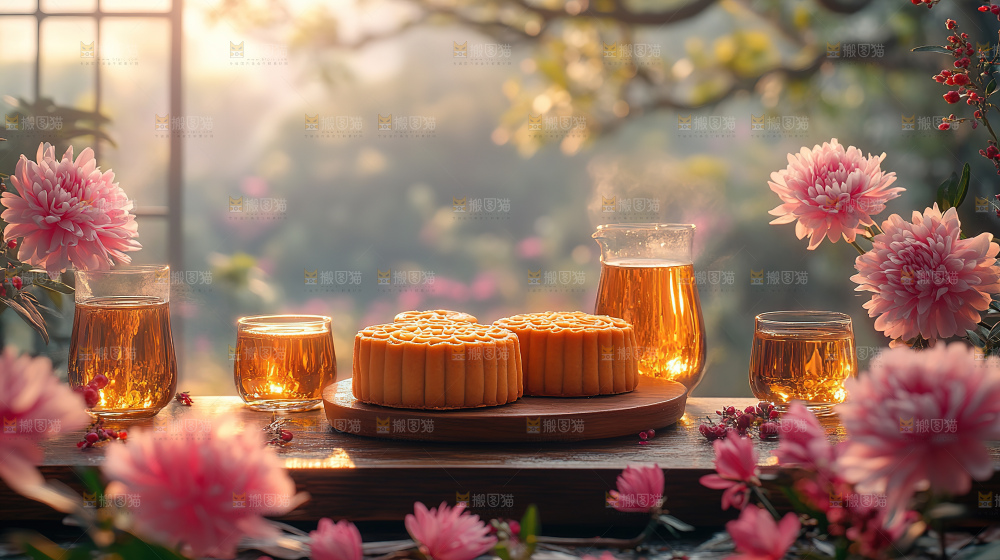 月饼糕点中秋赏月传统节日