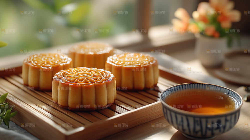月饼糕点中秋赏月传统节日