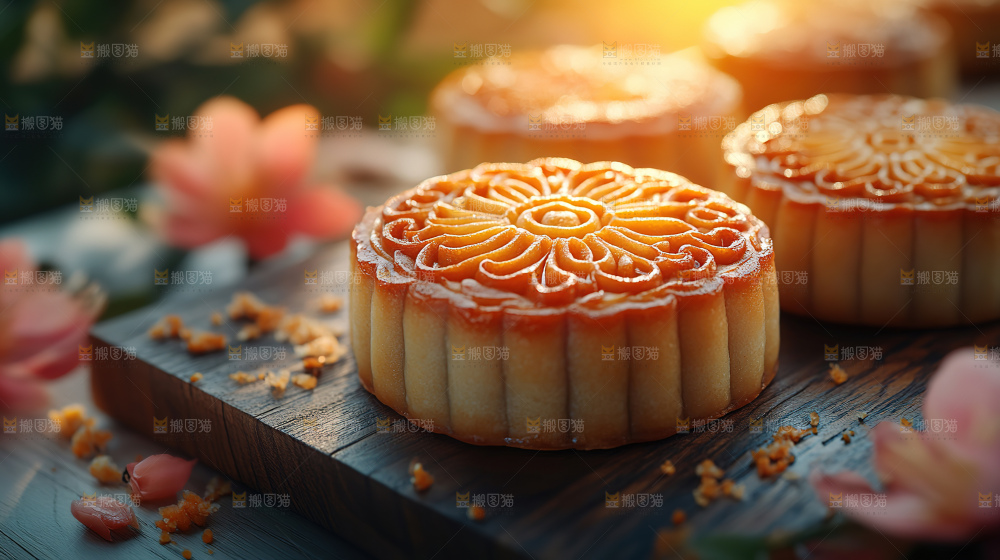 月饼糕点中秋赏月传统节日