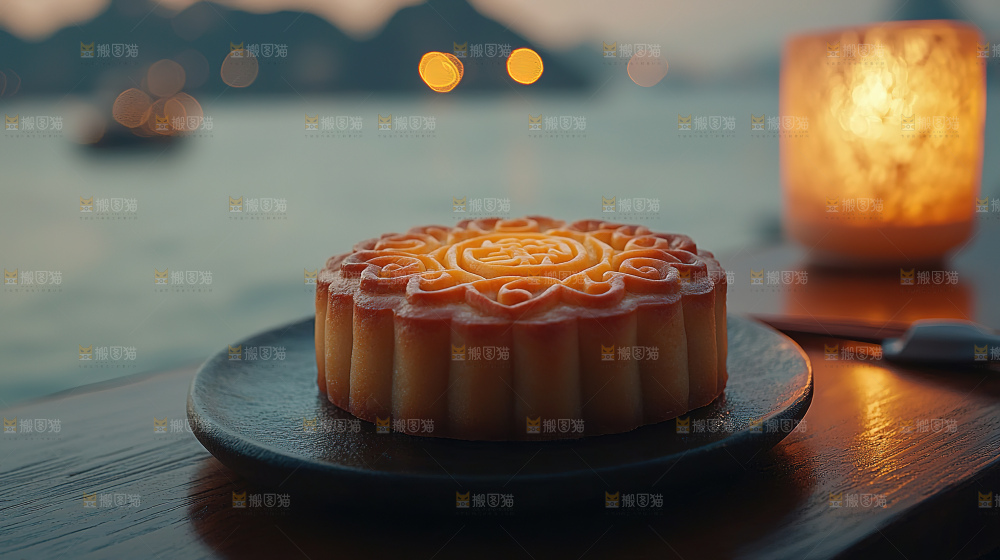 月饼糕点中秋赏月传统节日