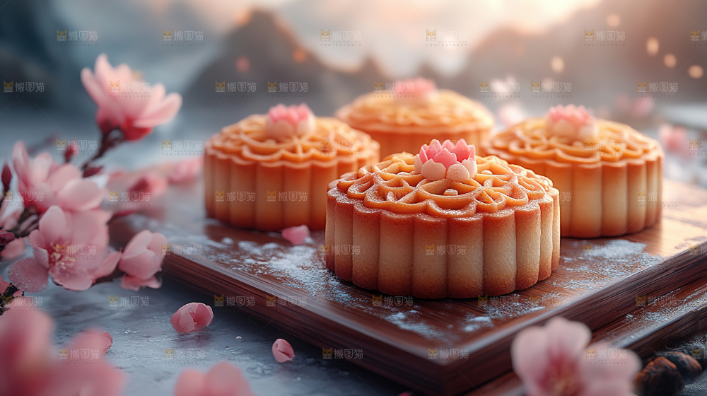 月饼糕点中秋赏月传统节日