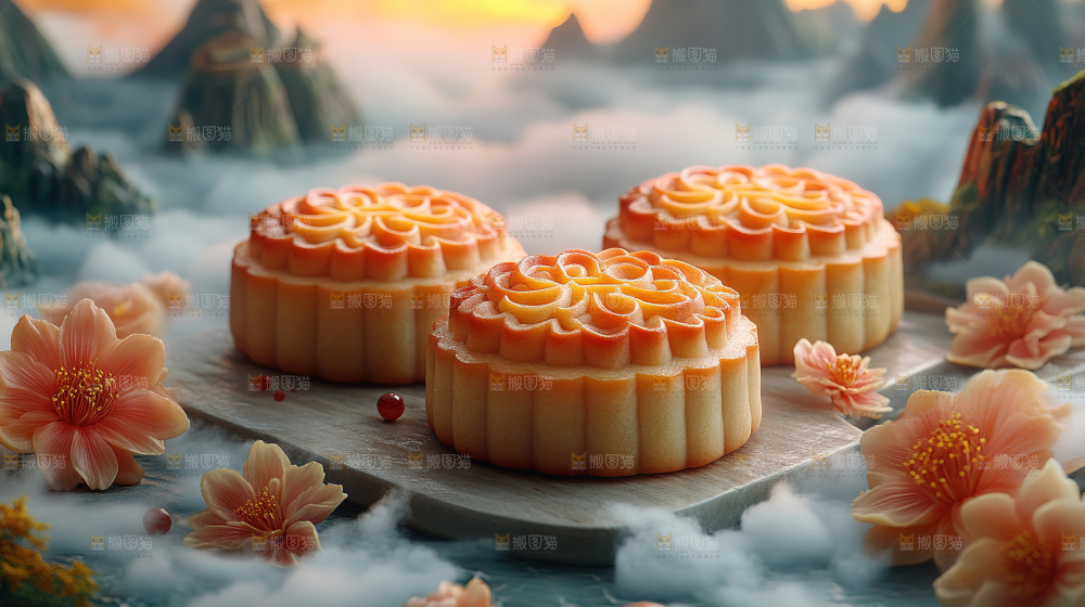 月饼糕点中秋赏月传统节日