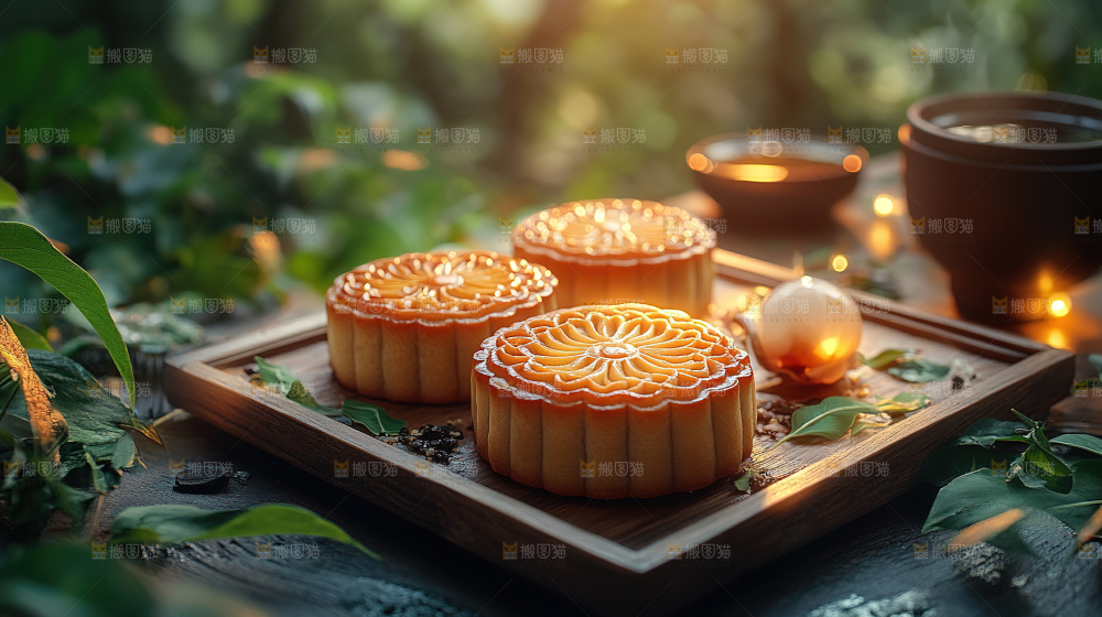 月饼糕点中秋赏月传统节日