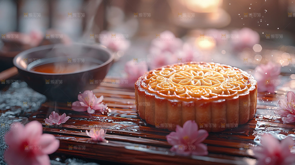 月饼糕点中秋赏月传统节日