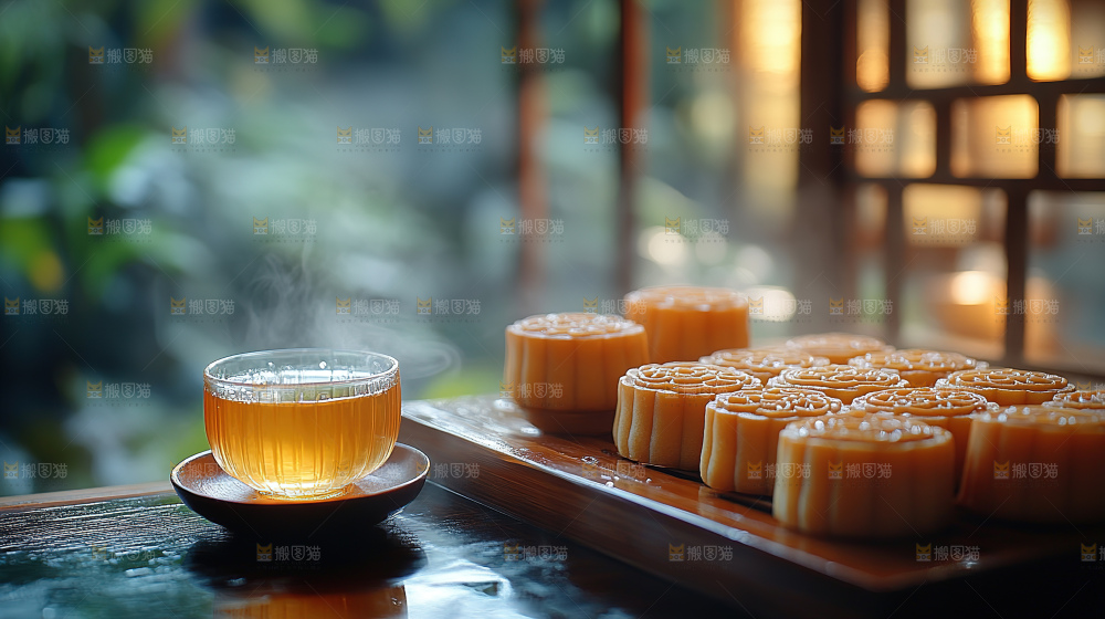 月饼糕点中秋赏月传统节日