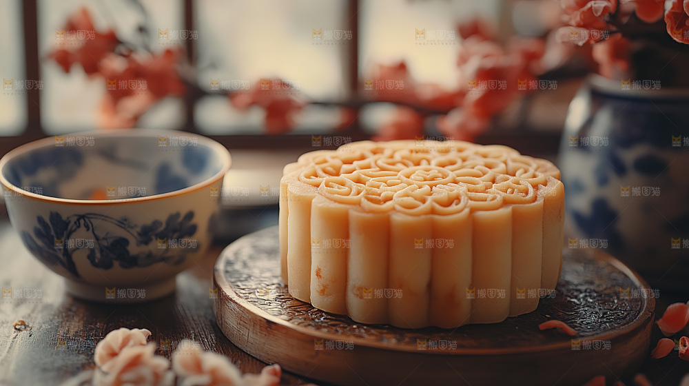 月饼糕点中秋赏月传统节日
