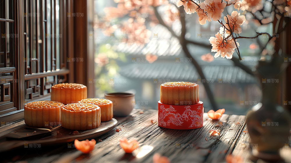 月饼糕点中秋赏月传统节日