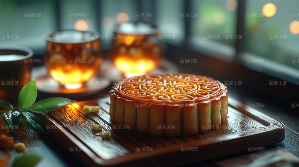 月饼糕点中秋赏月传统节日