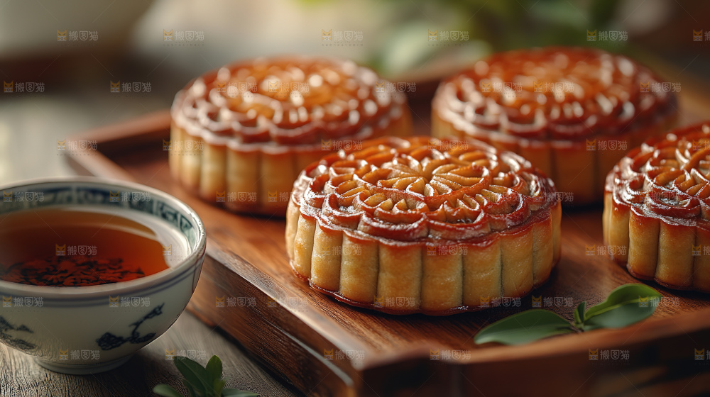 月饼糕点中秋赏月传统节日