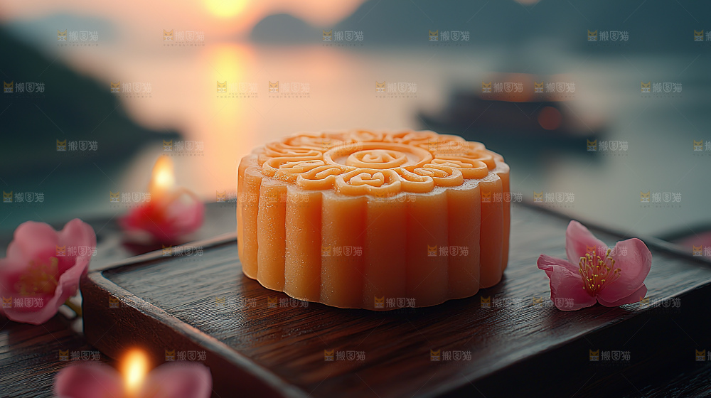 月饼糕点中秋赏月传统节日
