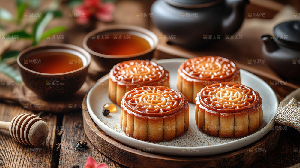 月饼糕点中秋赏月传统节日