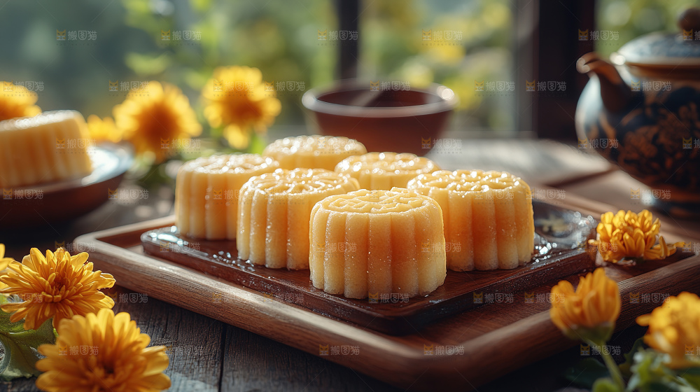 月饼糕点中秋赏月传统节日