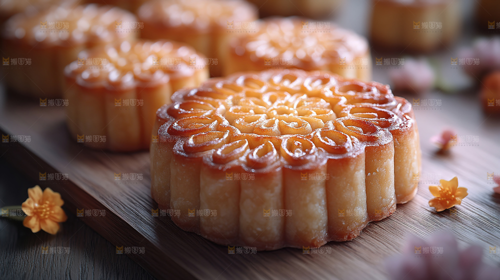 月饼糕点中秋赏月传统节日