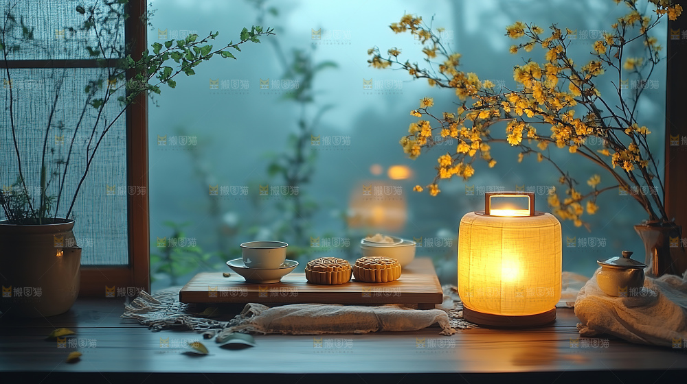 月饼糕点中秋赏月传统节日
