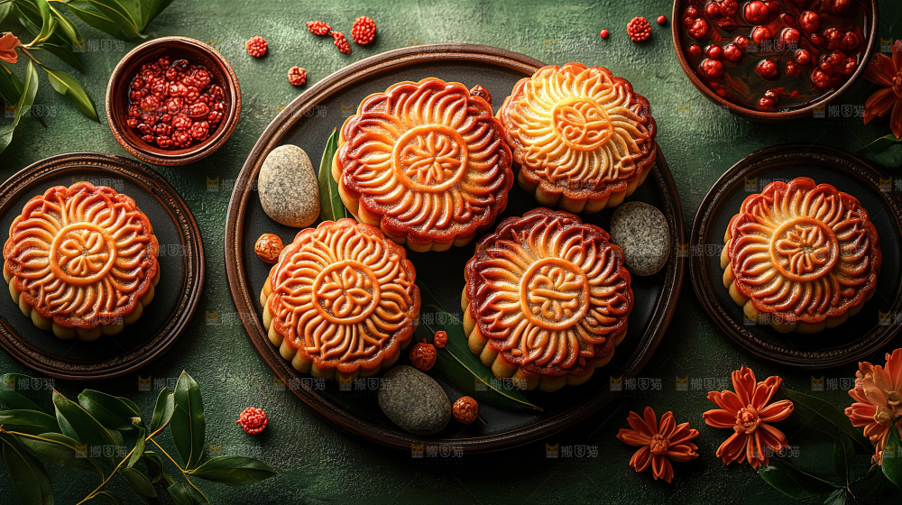 月饼糕点中秋赏月传统节日