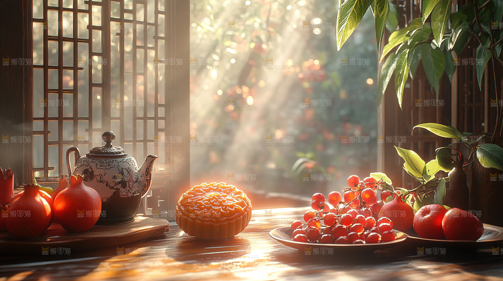 月饼糕点中秋赏月传统节日