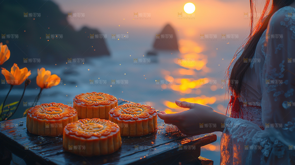 月饼糕点中秋赏月传统节日