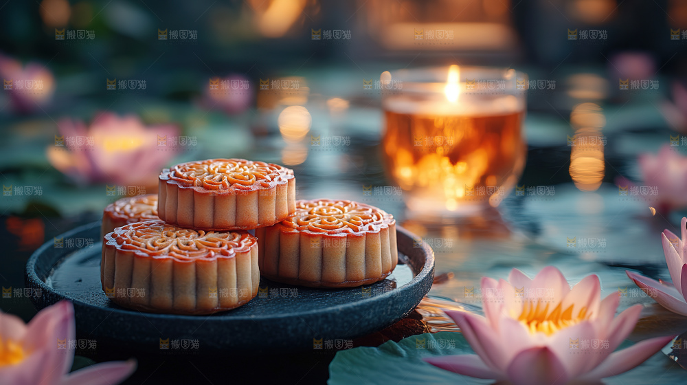 月饼糕点中秋赏月传统节日