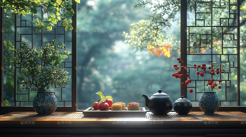 月饼糕点中秋赏月传统节日