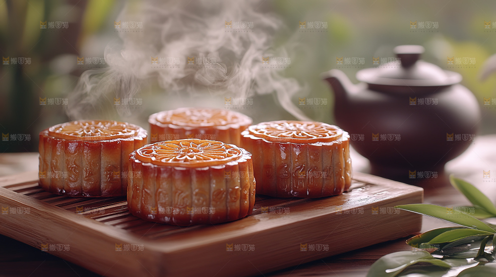 月饼糕点中秋赏月传统节日