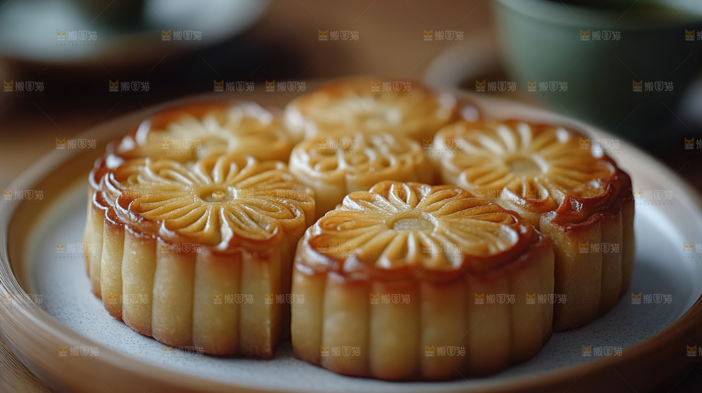 月饼糕点中秋赏月传统节日