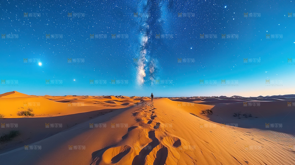 沙漠沙丘星空徒步探险大好河山