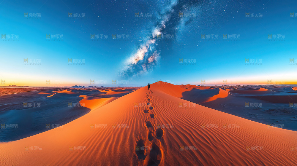 沙漠沙丘星空徒步探险大好河山