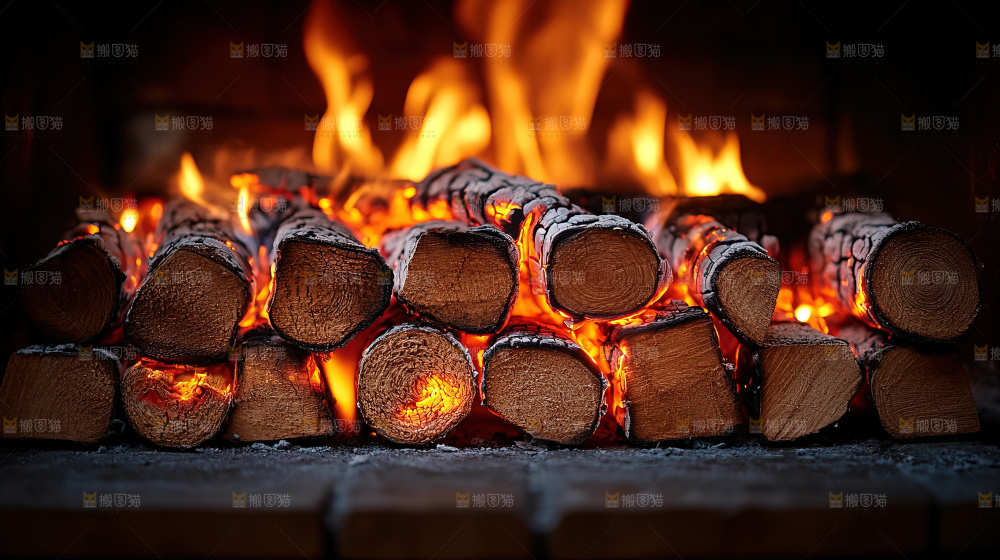 炭火篝火新年温暖团圆燃烧