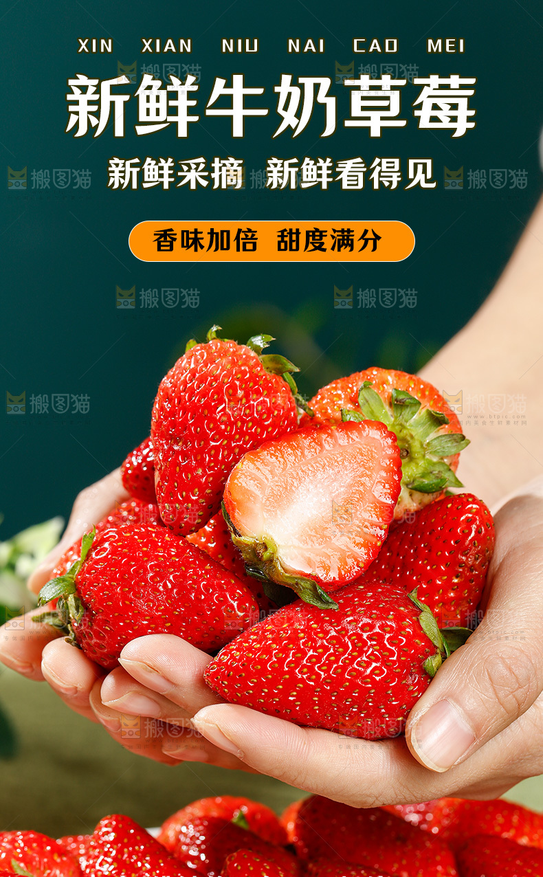 牛奶草莓详情页