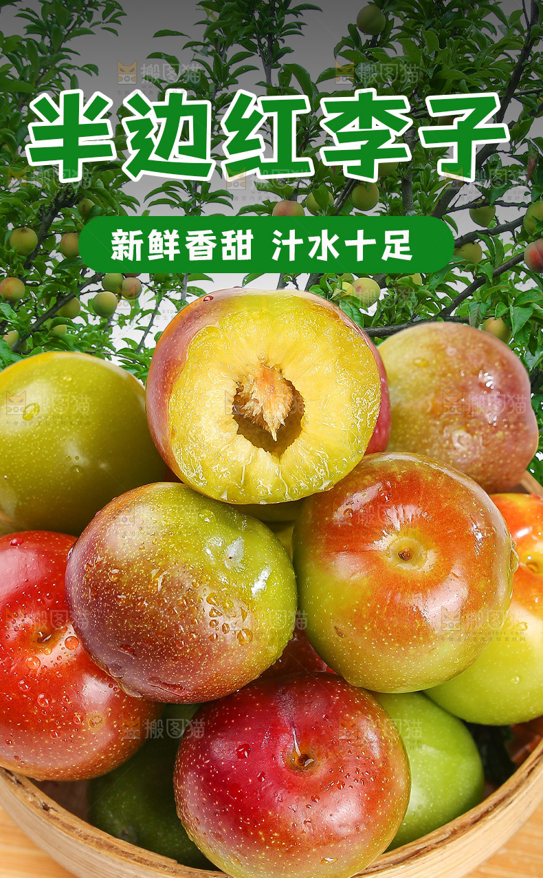 半边红李子详情页