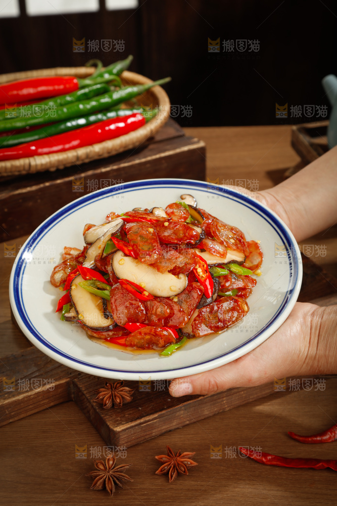 香菇炒腊肠
